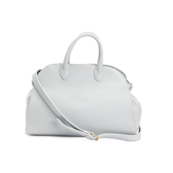 DIVINA FIRENZE Light Blue Made In Italy Leather Satchel